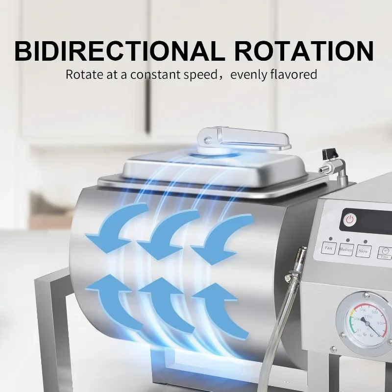 Vacuum Tumbler Marinator 18L Meat Tumbler Machine Three-Speed Bidirectional Rotation Rapid