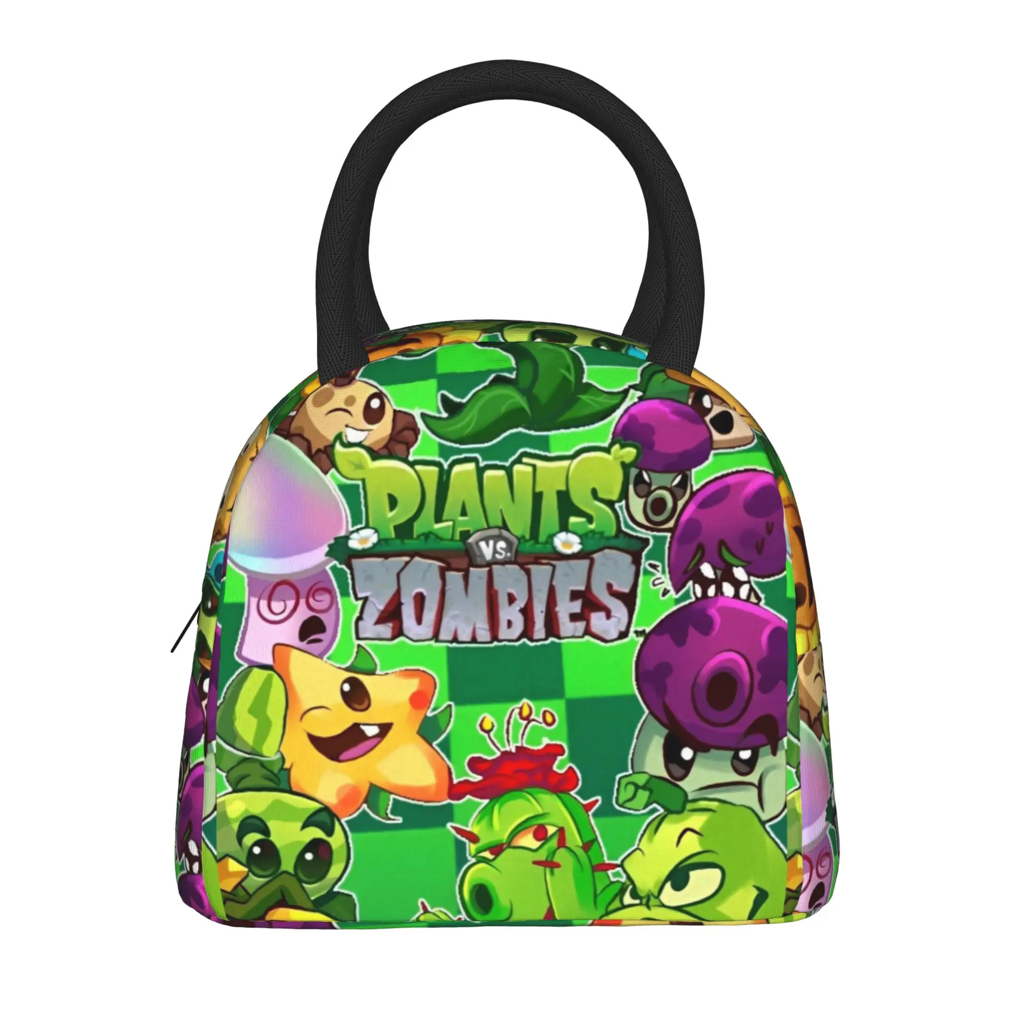 Plants-vs-Zombie cartoon games Thermal Insulated Lunch Bags for Travel  Portable Food Bag Men Women Thermal Cooler Food Box