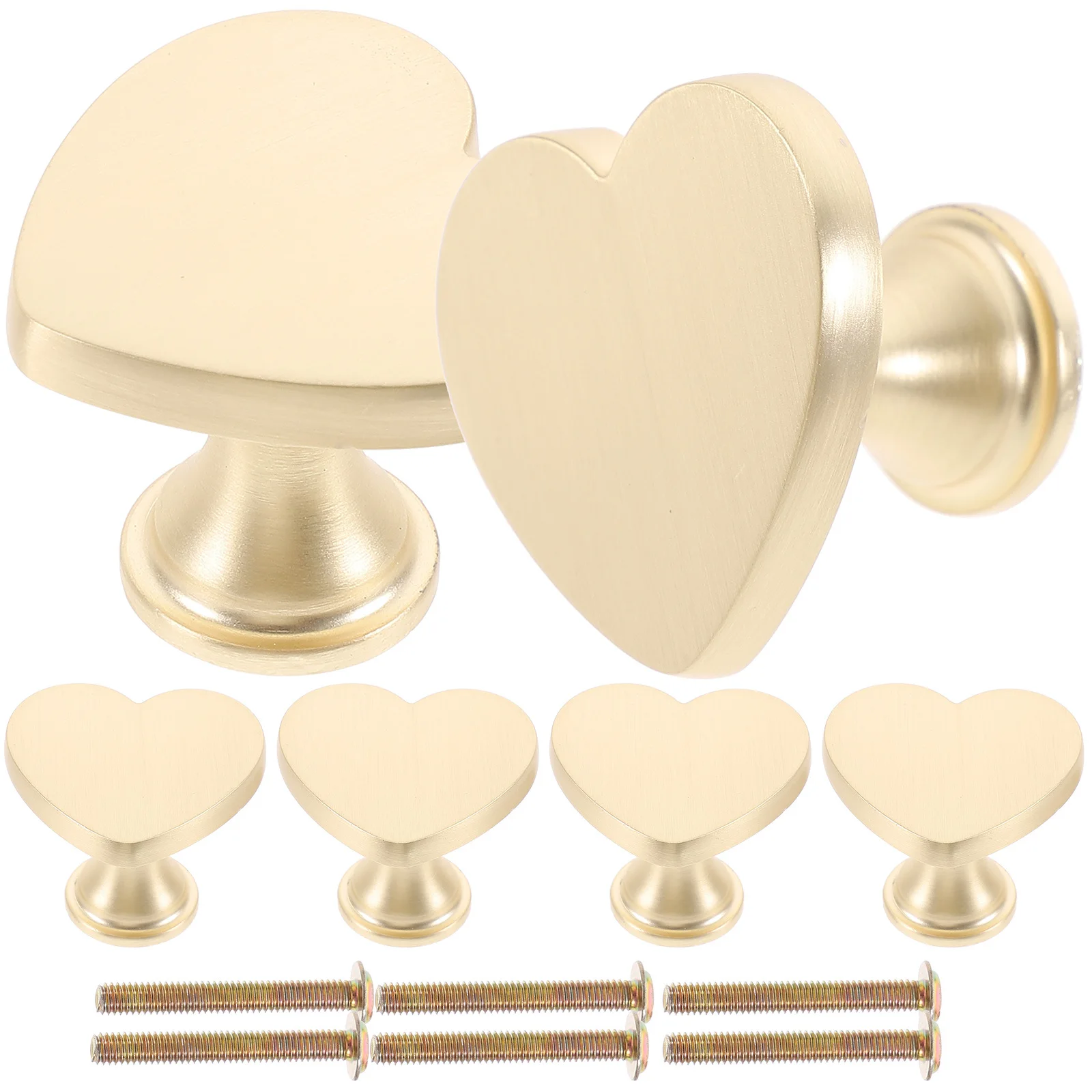 

6pcs Heart Shaped Cabinet Zinc Alloy Durable Rust Resistant Drawer Pulls For Furniture Door Replacement Metal Handle Accessory