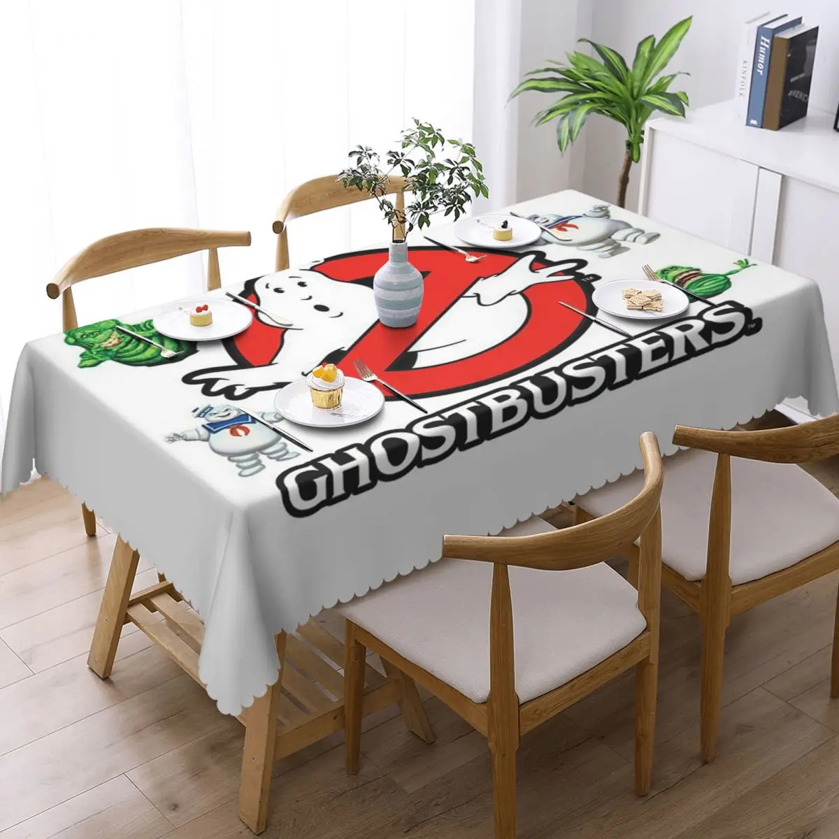 Ghostbusters Logo Custom Rectangular Tablecloth Oilproof Table Cover for Festival Party Decorations Table Cloth