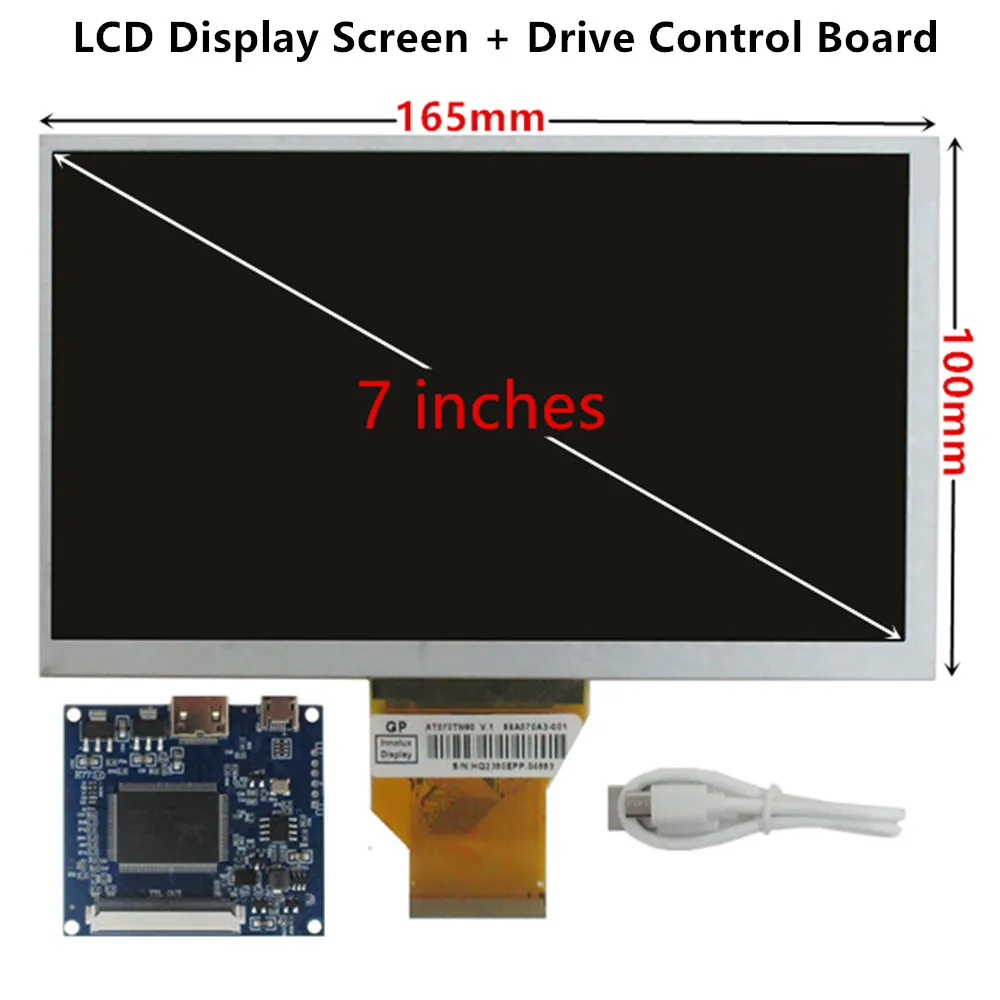 Imagem -02 - Diy Tela Lcd Digitador Touchscreen Driver Placa de Controle Compatível com Hdmi Raspberry pi Kit Monitor At070tn90 7