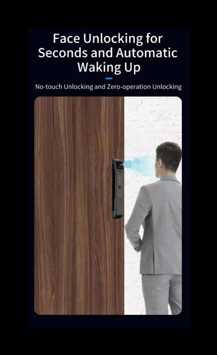 Enrique Wishome 3D Face Fingerprint Recognition WiFi Smart Door Lock Camera Cerradura Inteligente For Aluminum Door Memory Card view 2