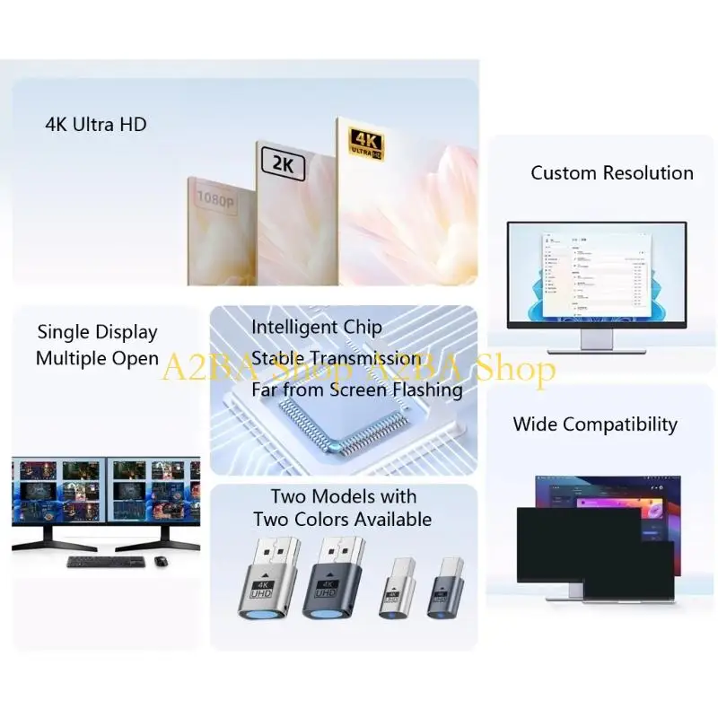 A2BA Lightweight Plastic/Metal Housing DP/Mini  Virtual Monitor Emulator