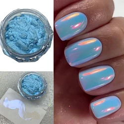 1Jar 9-color Aurora Ice Muscle Powder Holographic Mirror Effect Chrome Mermaid Magic Mirror Powder Transparent Rainbow Powder