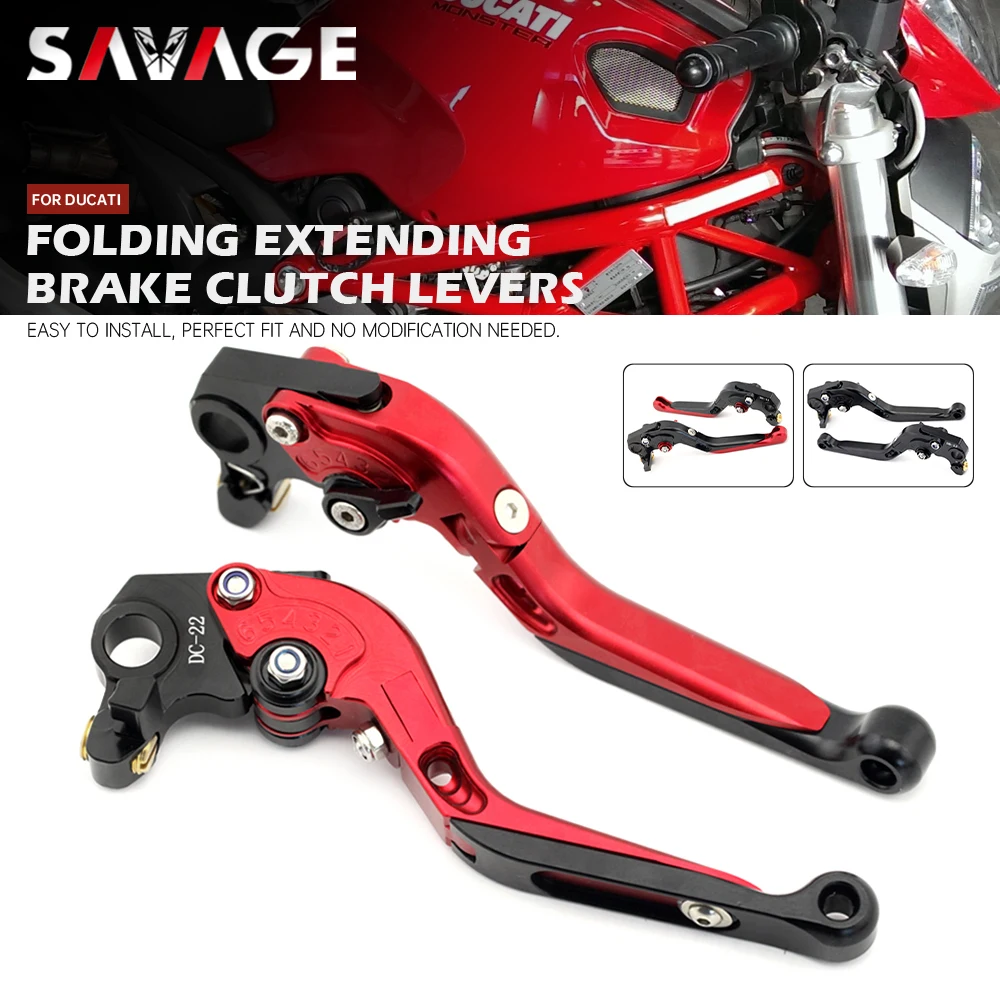 

Brake Clutch Levers For DUCATI DesertX MONSTER 659 695 696 796 620 400 Motorcycle Accessories Folding Extendable Control Handles