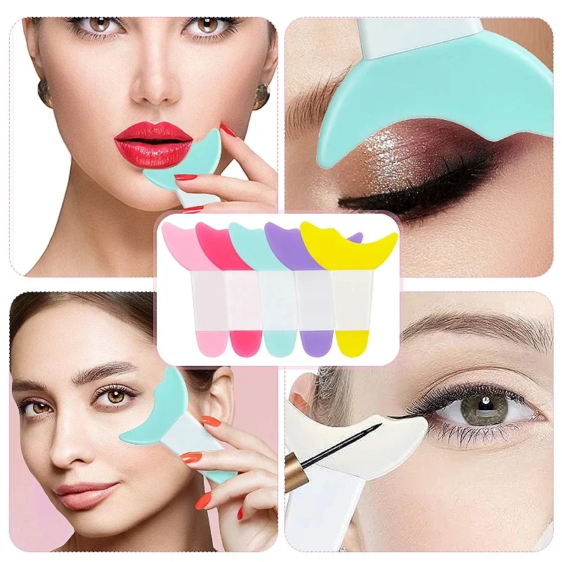 Silikon Eyeliner Schablonen Flügels pitzen Marscara Zeichnung Lippenstift tragen Hilfe Gesicht Creme Maske Applikator Make-up-Tool wieder verwendbar