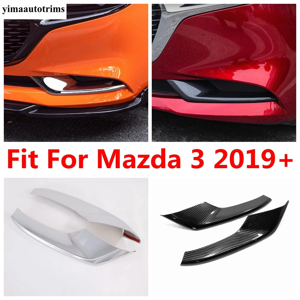 

For Mazda 3 Hatchback Sedan 2019-2023 Front Fog Light Lamp Eyelid Eyebrow Decor Cover Trim ABS Chrome / Carbon Fiber Accessories