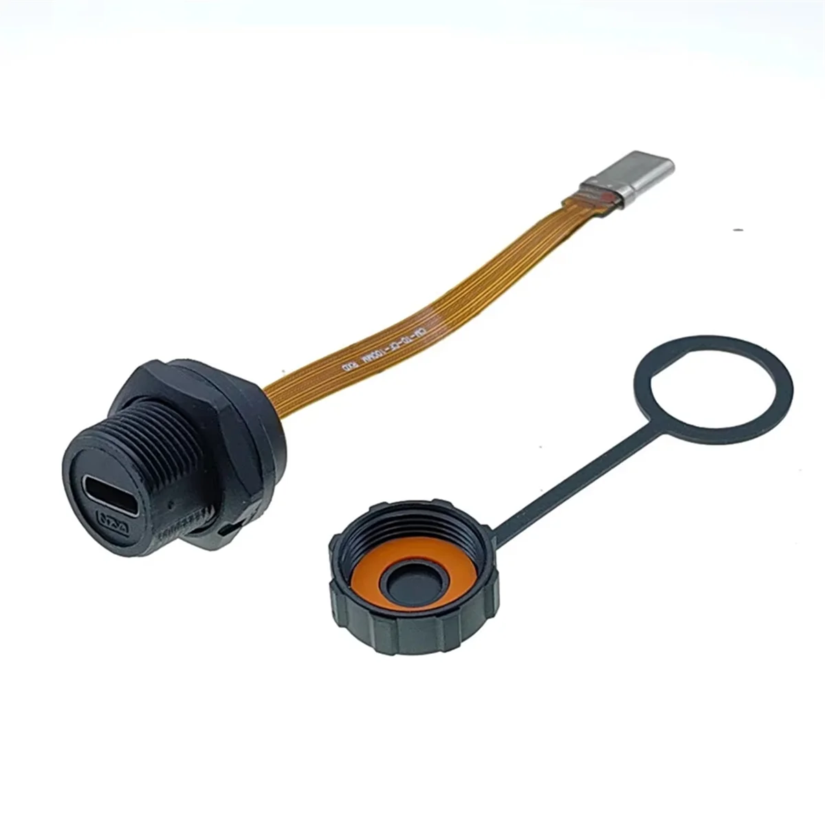 New 3C-Waterproof IP67 IP68 Type C Female to Male PFC Flat Cable 3.1 Threaded Type Type-C 3.1