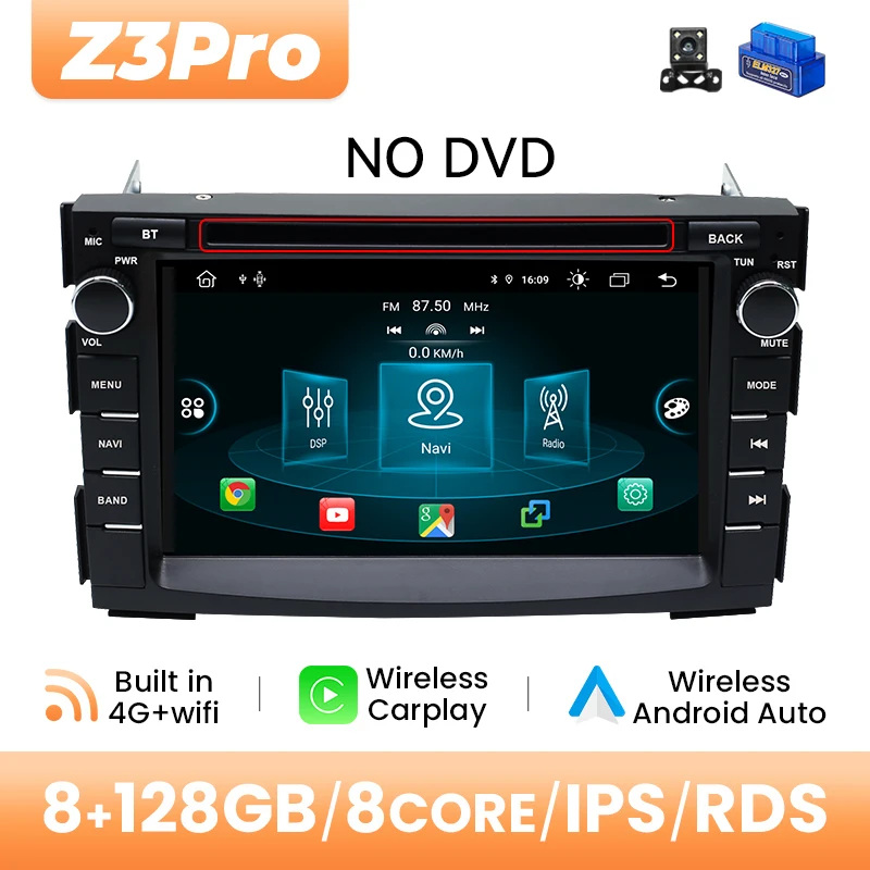 Android 14 Draadloze Carplay Autoradio Speler Voor Kia Ceed 2010 2011 2012 Venga Stereo GPS Touchscreen Autoradio multimedia