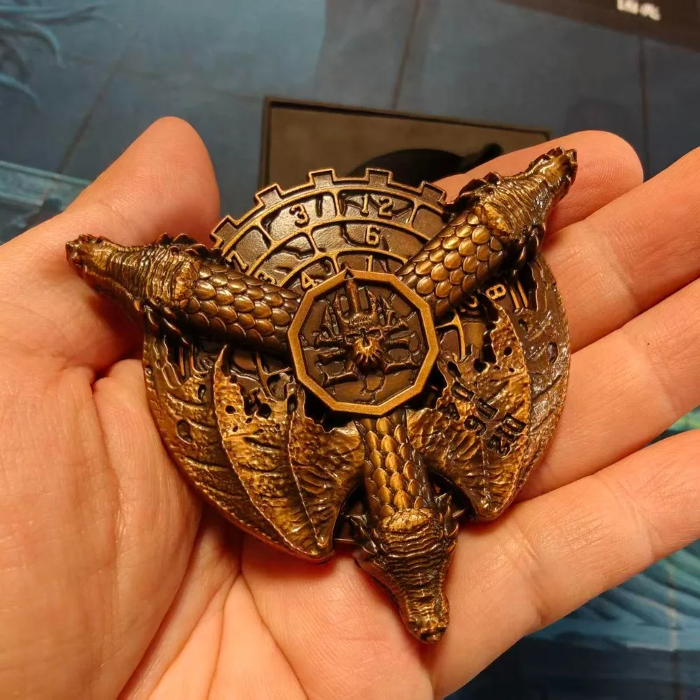 لعبة XLEDC Dragon Ring الميكانيكية المعدنية الدوارة بثلاث شفرات فيدجيت سبينر لتخفيف التوتر