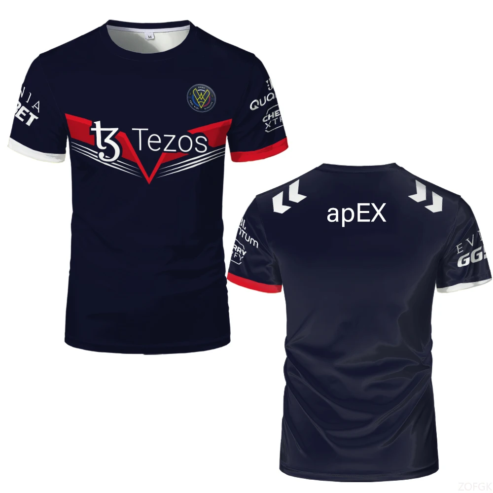 2025 nova equipe esports vitalidade camisa camiseta csgo lol cod jogos uniforme masculino t camisa treinamento de concurso esportivo respirável menino topos