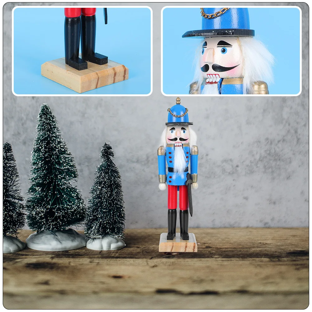 

Wooden Nutcracker Puppet Desktop Decor Traditional Christmas Ornament Home Decoration Xmas Party Supplies Vintage Gift