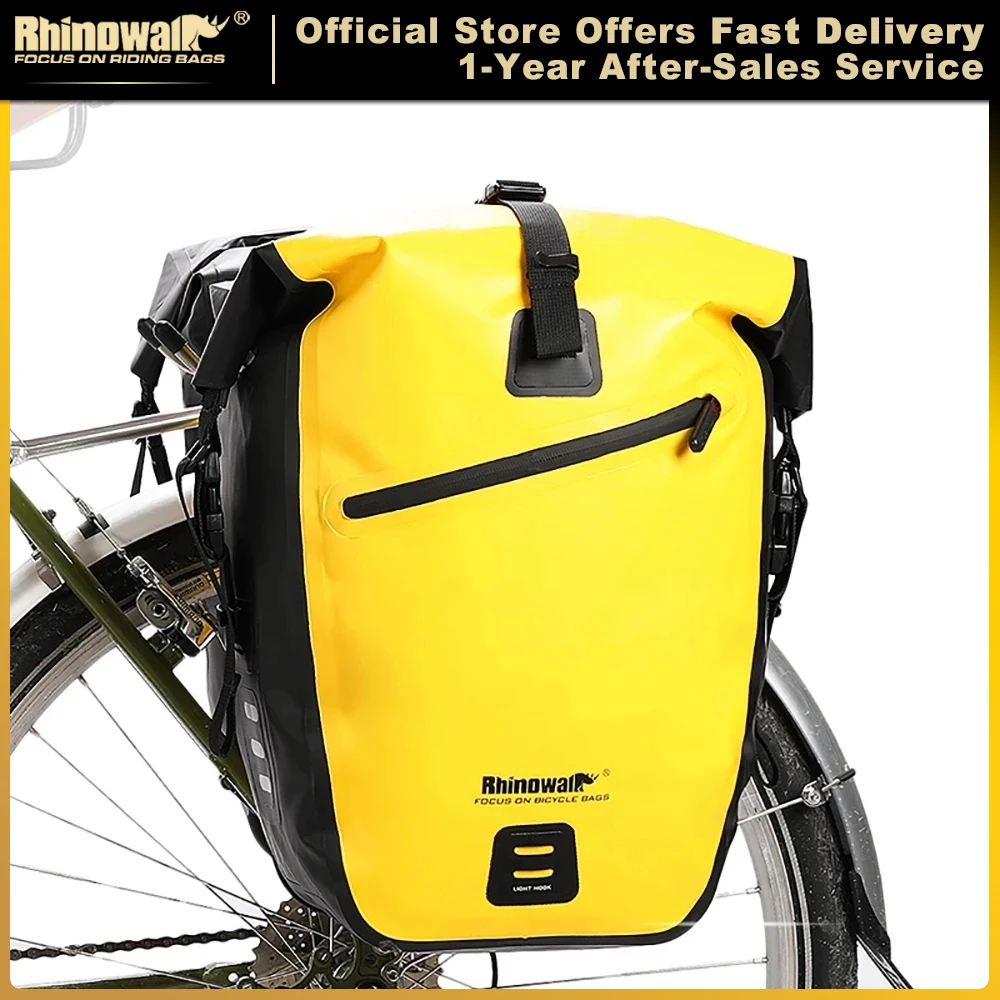 Rhinowalk-bolsa impermeable para bicicleta, cesta de viaje para ciclismo, estante trasero para asiento trasero de bicicleta, bolsas para maletero y