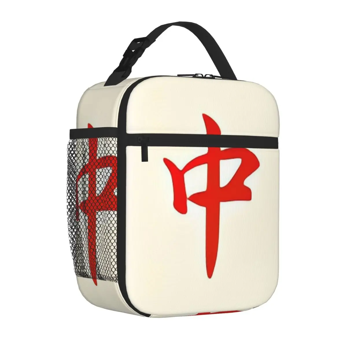 Bestselling Interesting Mahjong Red Dragon Classic Cooler Lunch Bag Office Lunch Canvas Lunch Bag