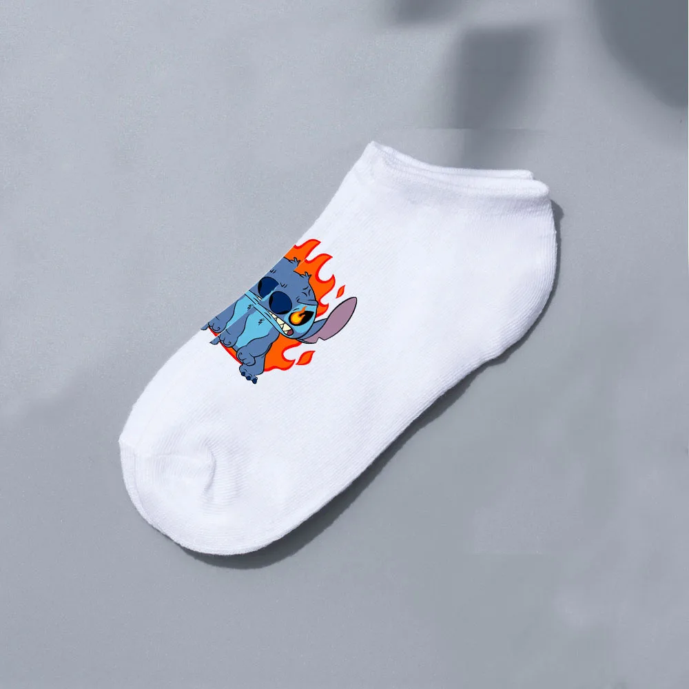 5pcs/Disney Lilo & Stitch ShortSock Multi-Color Boat Sock Spring Summer Adult Cartoon Simple Breathable Cute Short Socks Gift