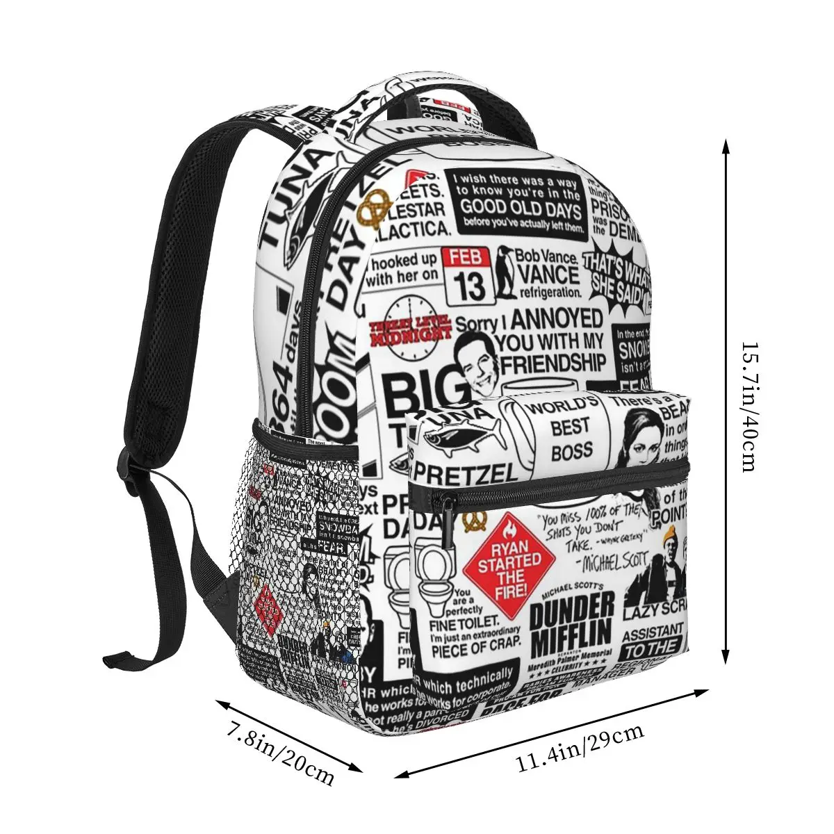 Wise Words From The Office Quotes Backpack Student Boys Girls BookBag Children School Bag Laptop Shoulder Bags for Men Women