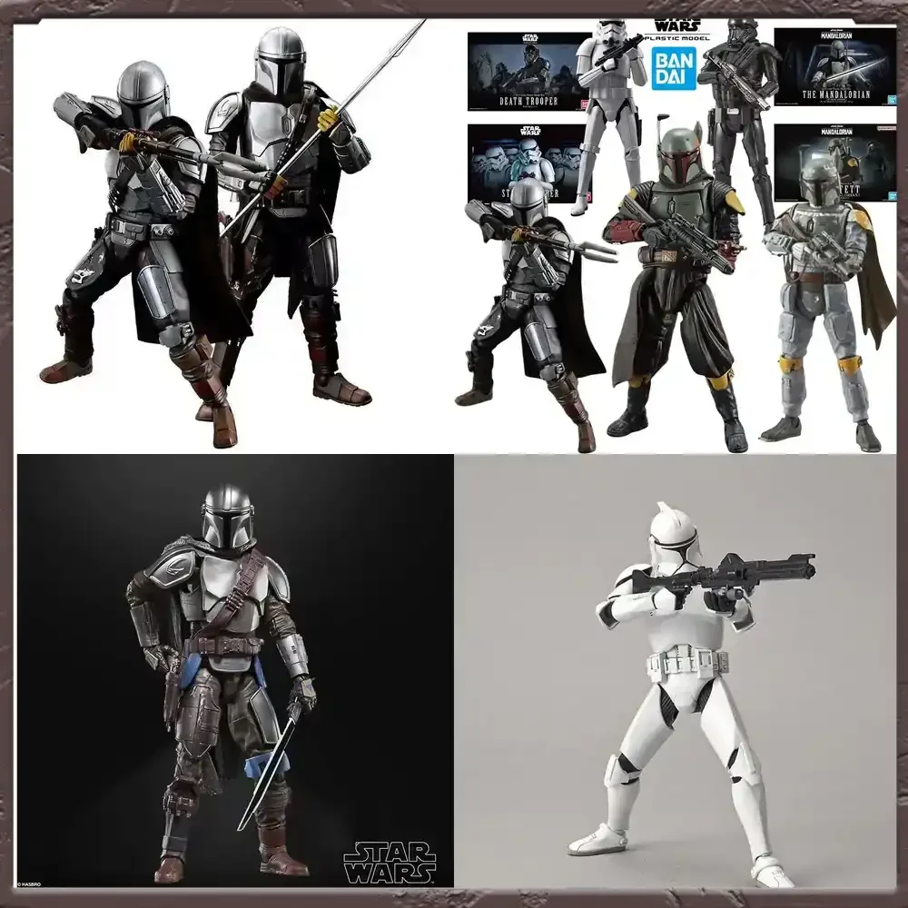 Figura de acción de Bandai Star Wars Boba Fett, escala 1/12, Clone Trooper, Death Trooper, The Mandalorian, modelo de PVC de anime, en stock
