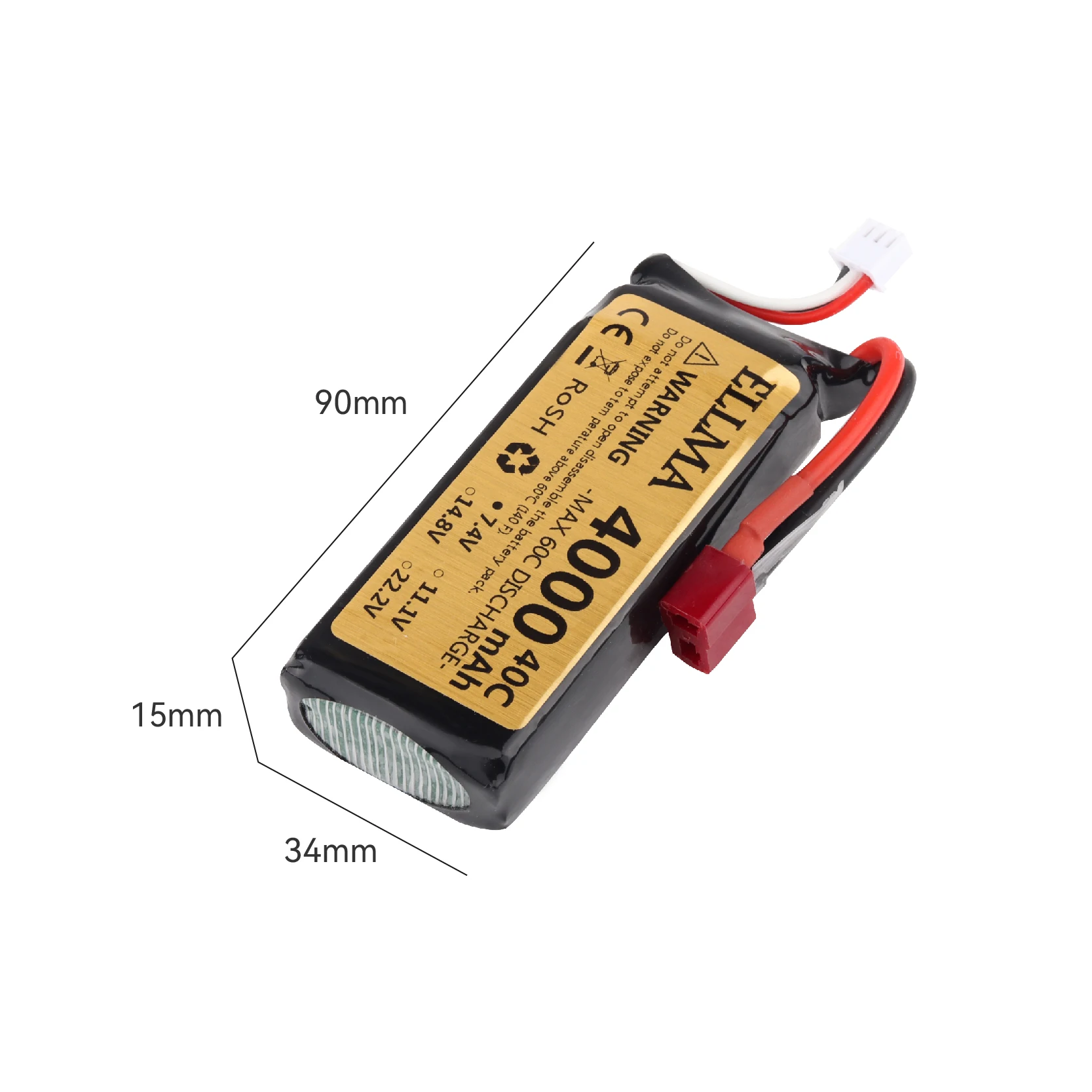 7.4v 4000mAh lipo Battery with T plug for Wltoys 144001/144010/144010/124017/124019/124018/12428 RC Car Battery parts