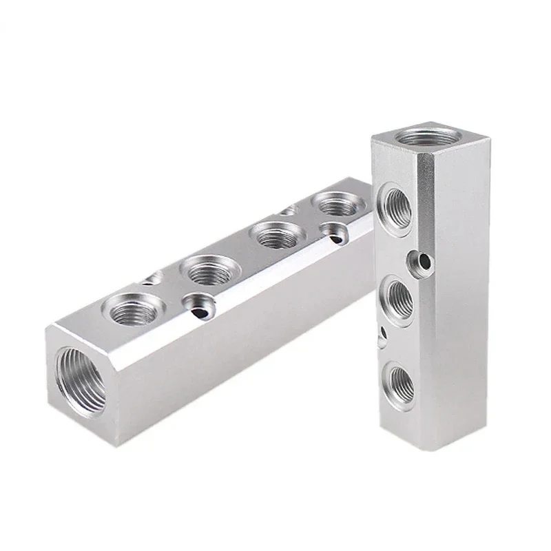 

Pneumatic Exhaust Allocator Aluminum Alloy Diverter Row Multi-pipe Base Aluminum Strip Air Block 1/4 1/2