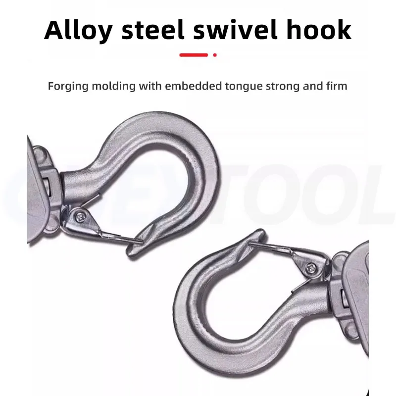 Imagem -06 - Liga de Alumínio Mini Hand-operated Grua Manual Pequeno Guindaste Mini Mão Cranked Ferramenta de Levantamento Guincho Cadeia de Mão Certificado Portátil Manual Alavanca Bloco de Levantamento 0.5t 3m