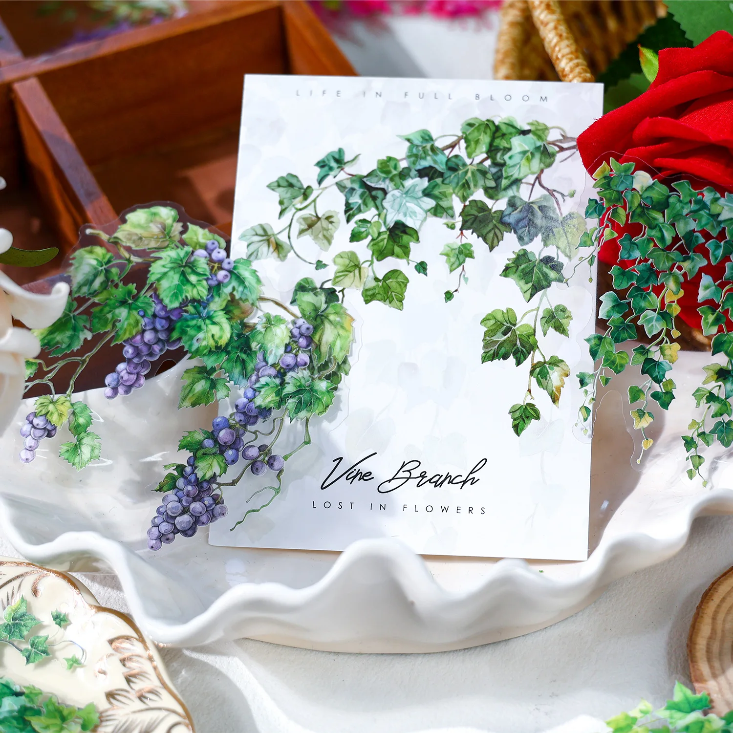 

20 шт./1 лот каваи канцелярские наклейки ветки виноградной лозы мусорный журнал декоративные скрапбукинг DIY ремесленная наклейка