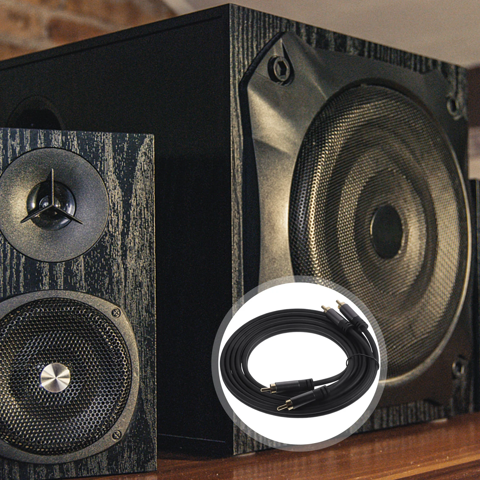 

Double Rca Audio Cable 1 Meter Subwoofer Auxiliary Cord Reliable Signal Stereo Jack Cable Audio Cord Headphones Wire