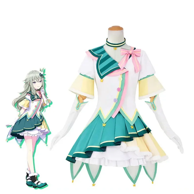 Project Sekai-Robe de scène colorée pour filles, Kusanagi Nene, Costume de cosplay, Perruque, Ensemble uniforme du merveilleuse travailleur, Vêtements Lolita, Mode