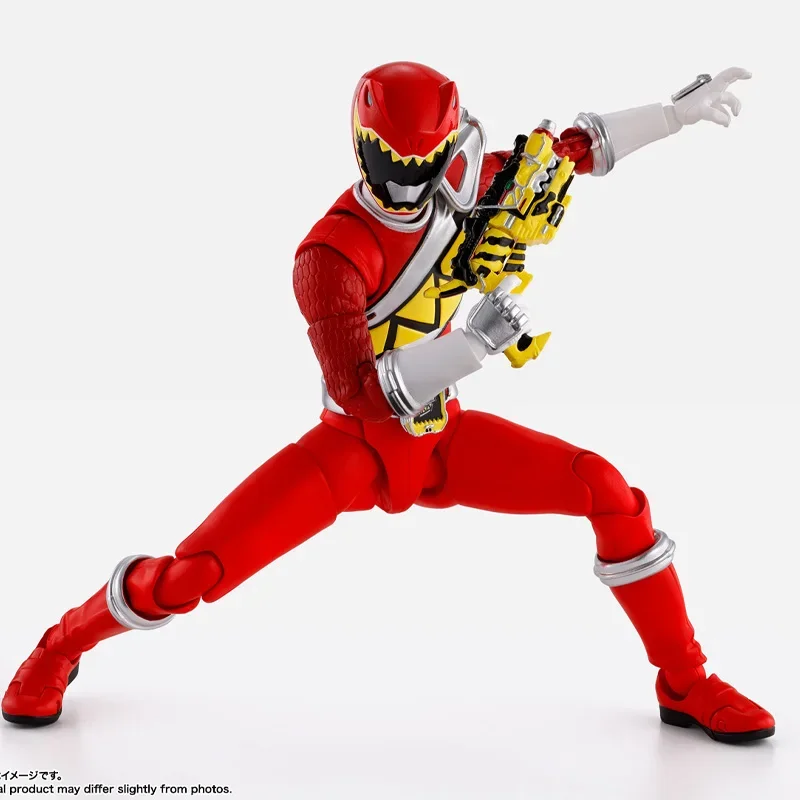 Bandai-Sentai Kyoryuger Figura Anime, original S.H.Figuarts Zyuden, Action Figure Vermelho Kyoryu, brinquedos de coleção, prenda para criança