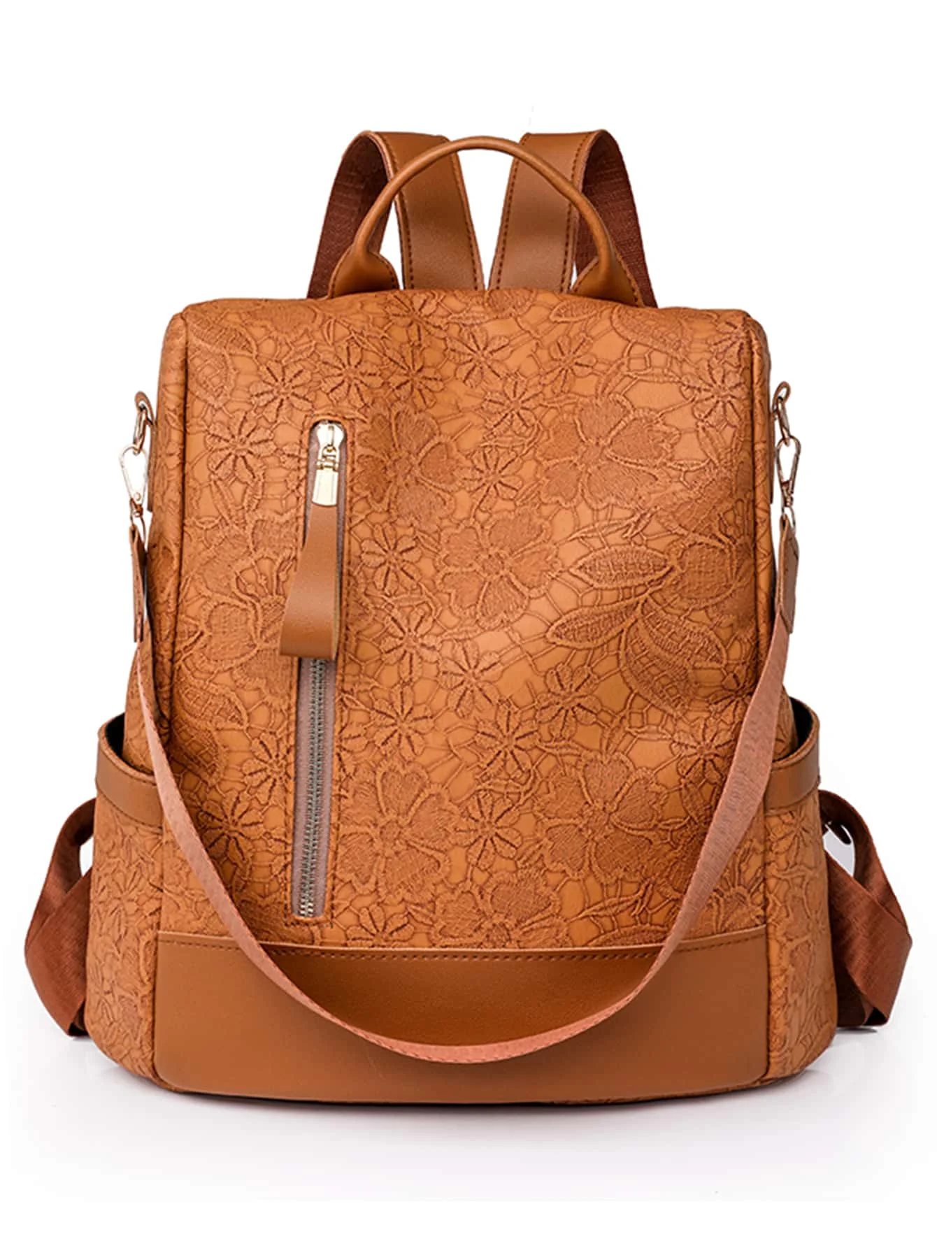 Waterproof,Anti Theft Colorblock Zip Front Backpack For Women, Rookies & White-Collar Workers, Durable Stylish Practical Khaki Printing Pattern Back Open Pocket, Anti-Theft Function, Can Hold Mobile Phone Tablet Ipad, sg2205274930718572