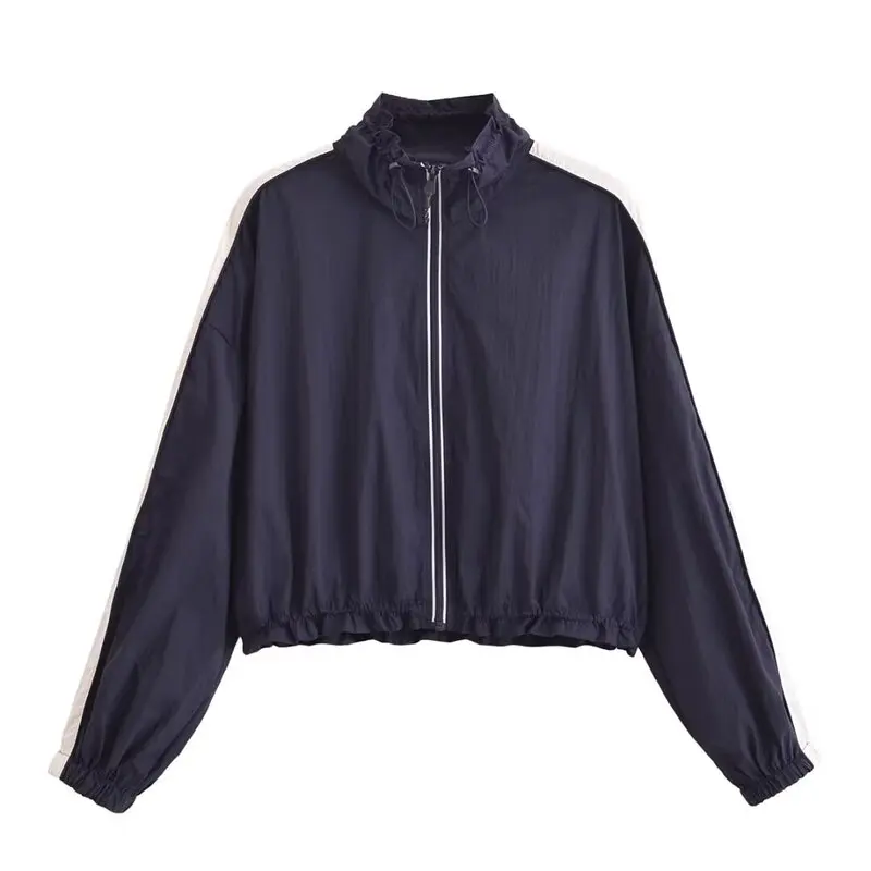 Primavera 2025 delle nuove donne Jaet ortsuit Design a strisce laterali ort Lunghezza Capispalla Faionable Cact Set per giovani donne