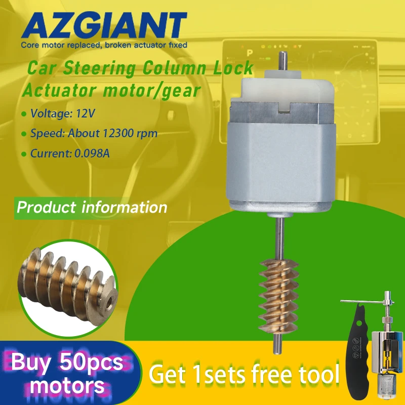 AZGIANT DC 12V Car Electronic Steering Column Steering Lock Motor Copper Worm Gear For 2011-2015 Chrysler 300C Auto Parts Tools