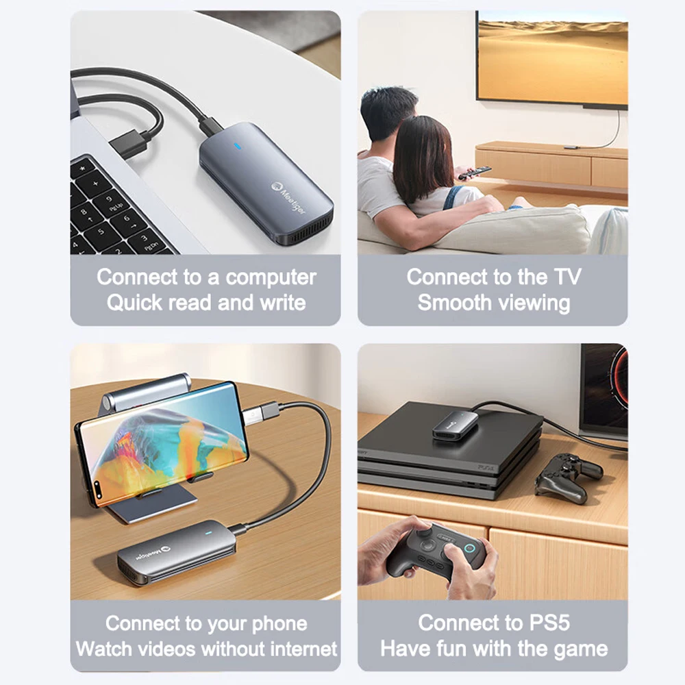 Meetiger Aluminum Alloy Mini mSATA SSD Case To Type-C SSD Enclosure Adapter External Adapter 5Gbps for mSATA SSD for PC Case