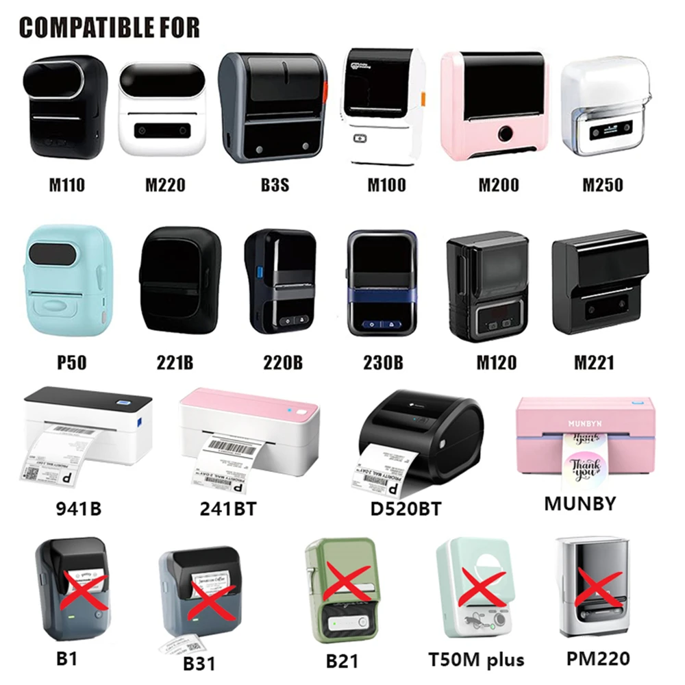 30-50mm Laser gift style label paper, suitable for Phomemo M110/M120/M200 E210/P50/Detong P1 label machine
