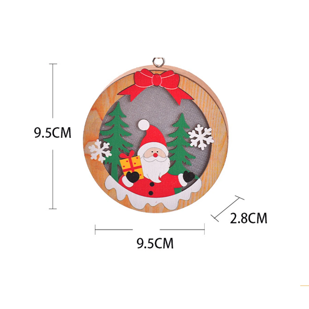 Christmas Tree Led Lighting Pendant Star Ornaments Hanging Pendants Party Xmas Wooden For Round/star With Lights Santa Decoratio