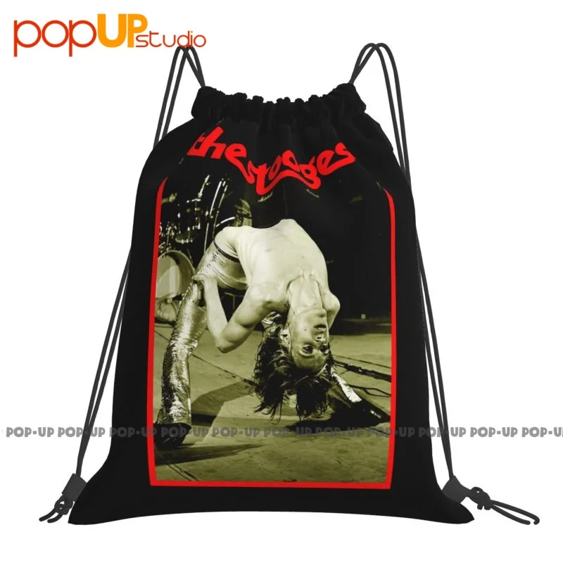 The Stooges Iggy Pop Punk Rock Band P-14 Drawstring Bags Gym Bag Vintage Shopping Bag