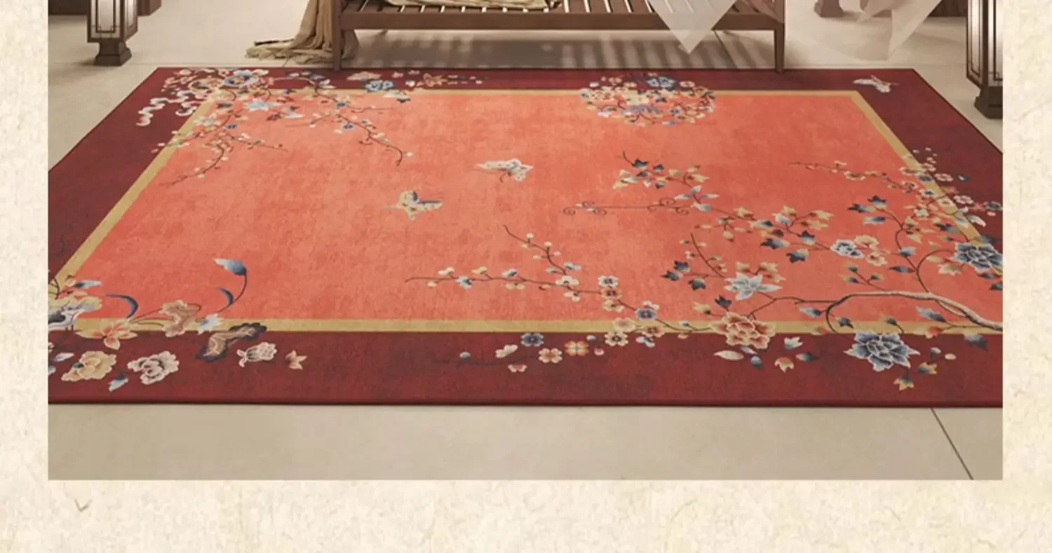 

New Chinese style, living room, carpet, national style, household, bedroom, bedside blanket