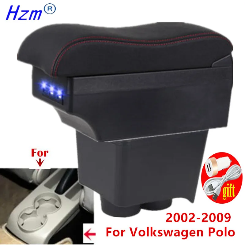 Für Volkswagen Polo Armlehne für VW Polo 9N 3 Auto-Armlehnenbox 2002-2009 Nachrüstteile Aufbewahrungsbox Auto-Innenausstattung