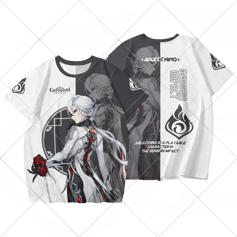 2025 yiyi2025yiyiGenshin Impact 3D T Shirt Donna Uomo Kinich Kachina Mualani Sigewinne Charlotte Arlecchino Clorinde Cosplay Anim