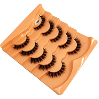 5 pairs Mink Lashes Fluffy Cat Eye Lashes Wispy 6D Volume False Eyelashes that Look Like Extensions Thick Soft Curly Fake Lashes