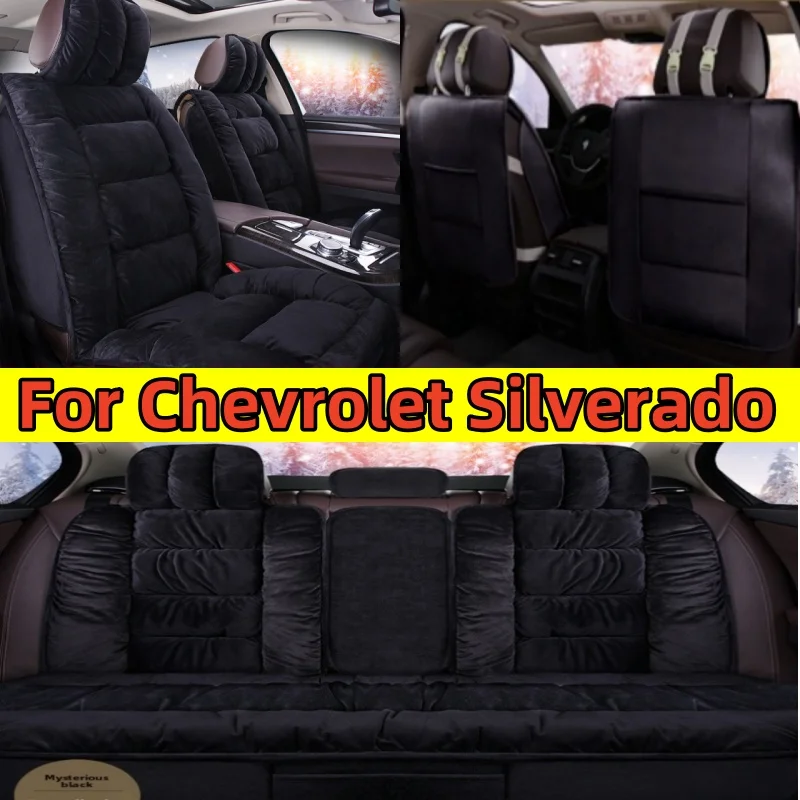 

For Chevrolet Silverado car seat covers: Winter thickened plush warm all-inclusive front and rear seat protection covers