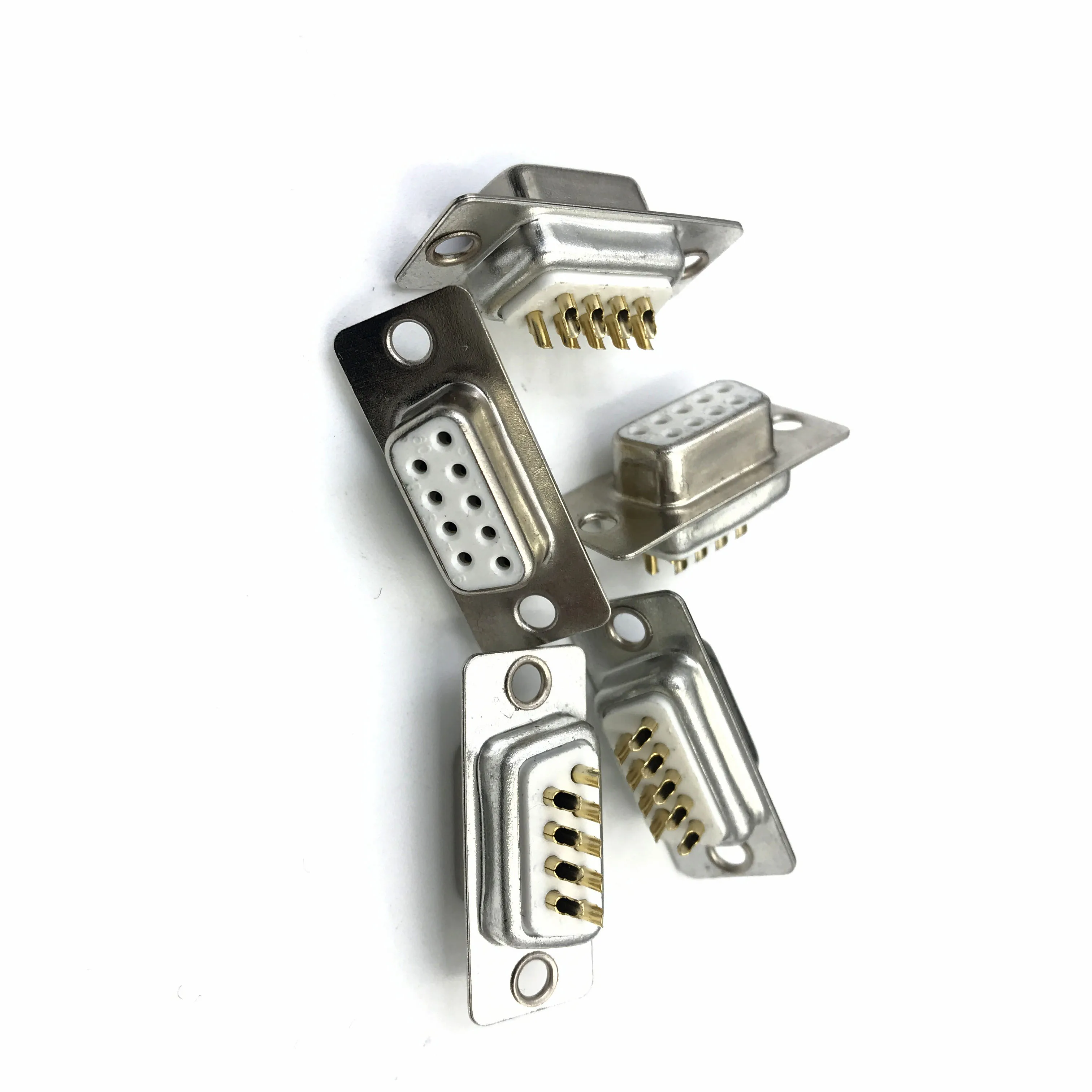 10PCS DB9 Female  PCB Mount serial port Connector Solder Type D-Sub RS232 COM CONNECTORS 9pin socket 9p Adapter FOR PCB