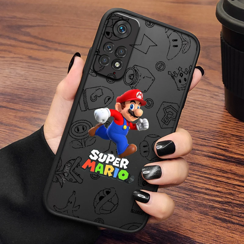 Anime Super M-Mario Cute Art smerigliato traslucido per Redmi 8 8A 9A 9C 9AT 9 9T 10X 10A 10C 10 11A 12C 12 13C 5G Funda