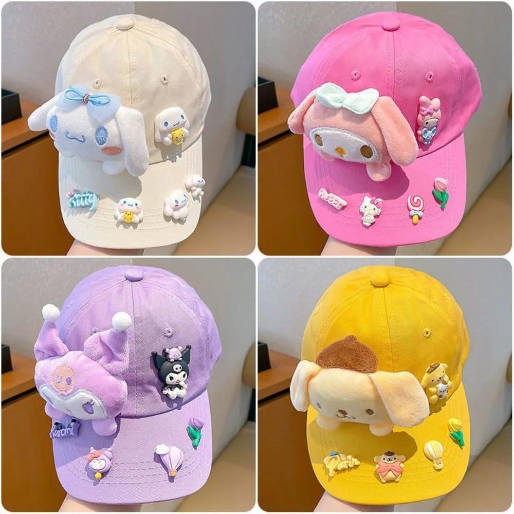 

Cinnamoroll Kuromi Anime Kawaii Sanrio Ins Lovely Doll Sun Hat Cute Cartoon Children Breathable Baby Visor Casual Cap Gifts Toys