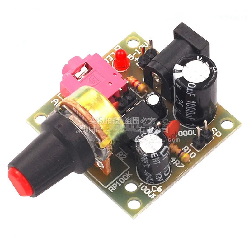 LM386 micro mini power amplifier board can drag 0.5W-10W horn DC 3-12V power supply diy parts