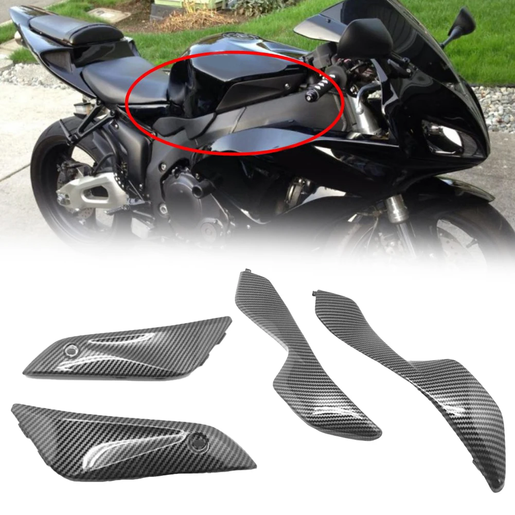 

4Pcs Motorcycle Gas Tank Side Cover Panel Fairing Carbon Fiber For Honda CBR1000RR 2004-2007 Carbon Fiber Black ABS Accessories