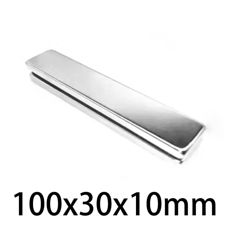 Superfuertes imanes de neodimio grueso, bloque grande de 100x30x10mm, imán permanente N35 NdFeB de 100x30x10, 1 unidad