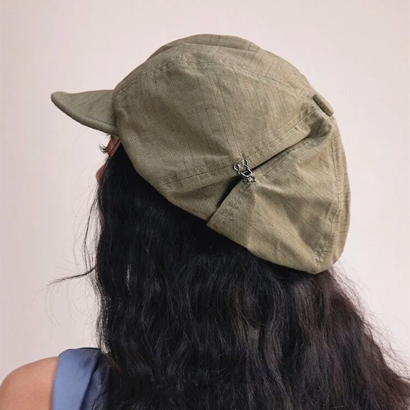 

Women's Elegant Berets Autumn Baggy Lazy French Artist Hats Solid Army Green Octagonal Painter Cap Gorros