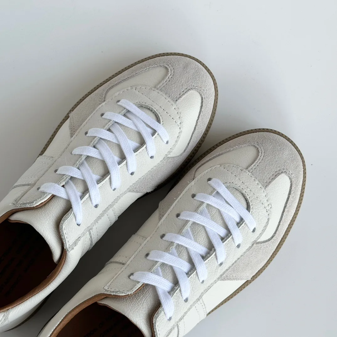 Dave&Di French Fashion Blogger Retro German Training Shoes Leather Breathable Sneakers Comfortable Women 34-40