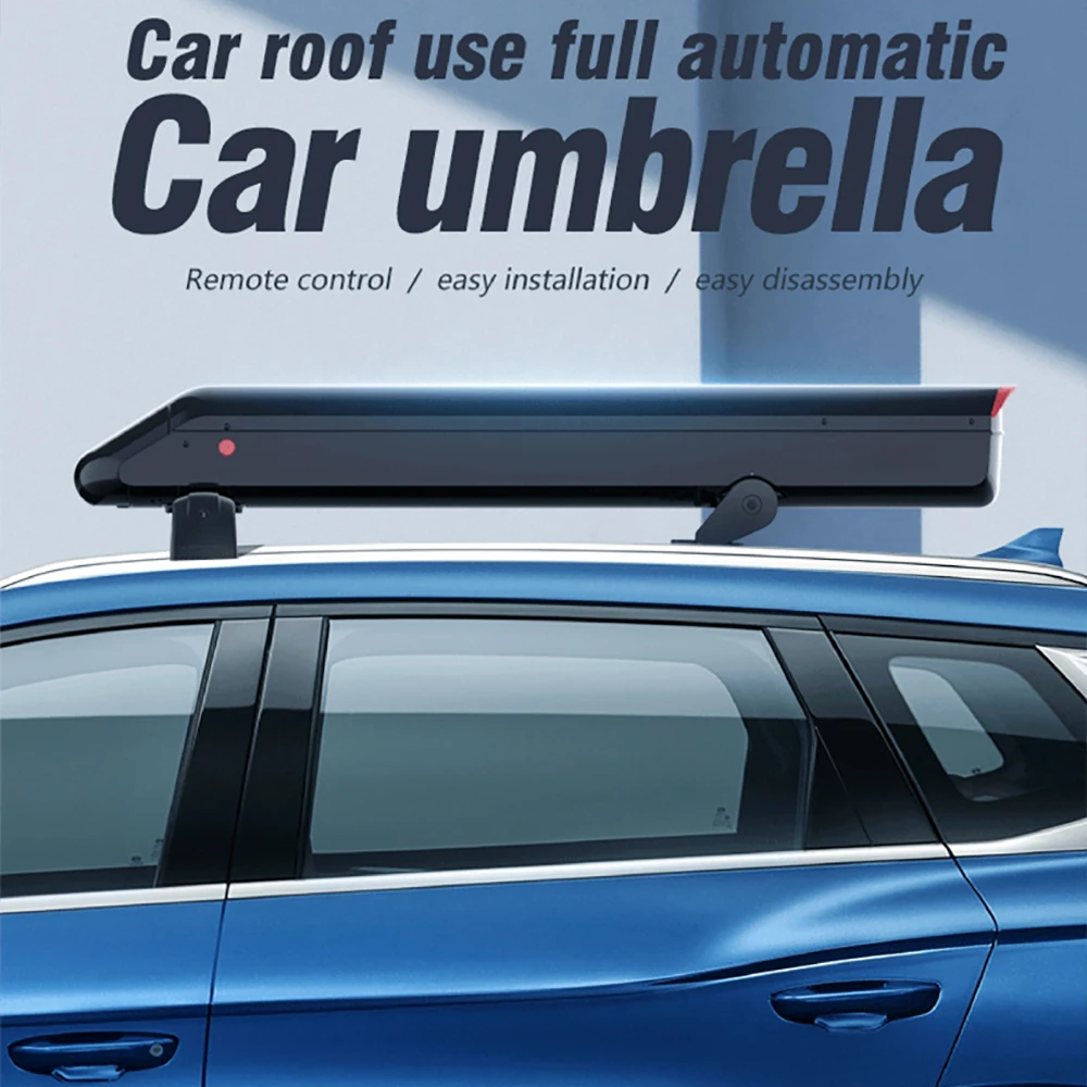 FEAMONT Hot Selling 3.8m Portable Anti-UV Automatic Folding Sun Shade Covering Rooftop Car Cover Car Umbrella