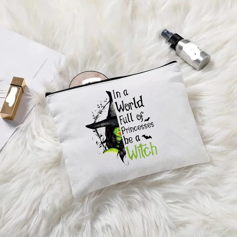 

New Personalized Fashion Creative Witch Lipstick Storage Makeup Bag Travel Organizer Portable Toilet Zipper White Wash Bag